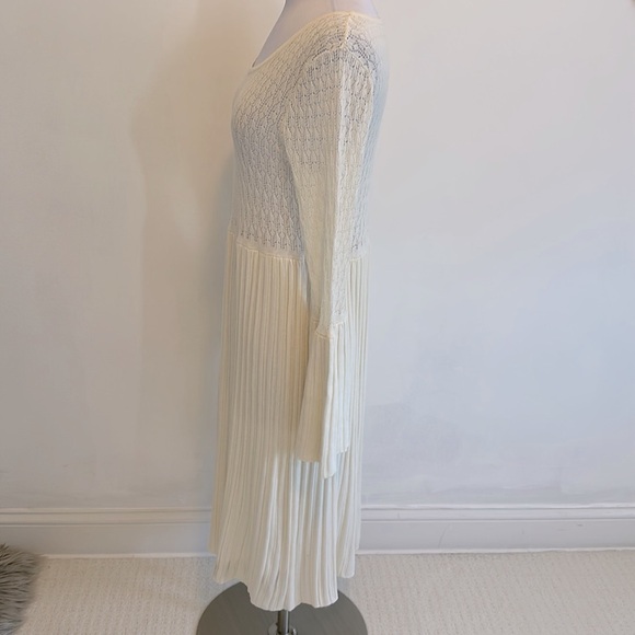Sundance Josalyn Ivory Crochet Bell Sleeve Sweater Dress - Picture 4 of 9